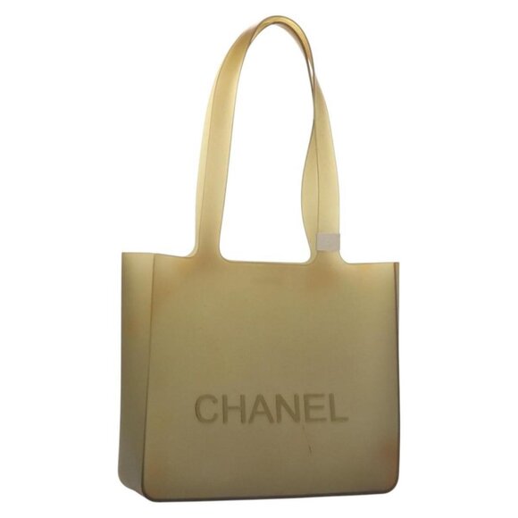 CHANEL Tote Bag Rubber Khaki CC Auth 121481 - Picture 1 of 16